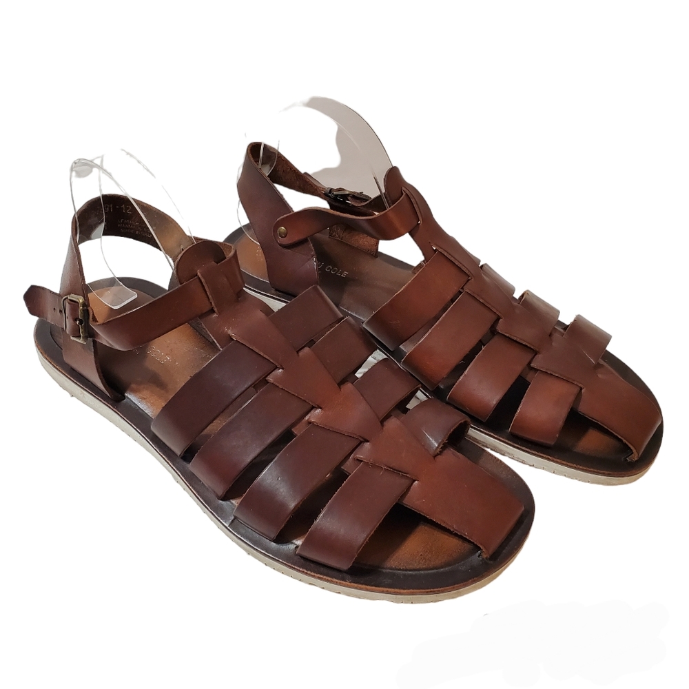Kenneth Cole New York Reelism Men's Caged Leather Sandal Made in Italy